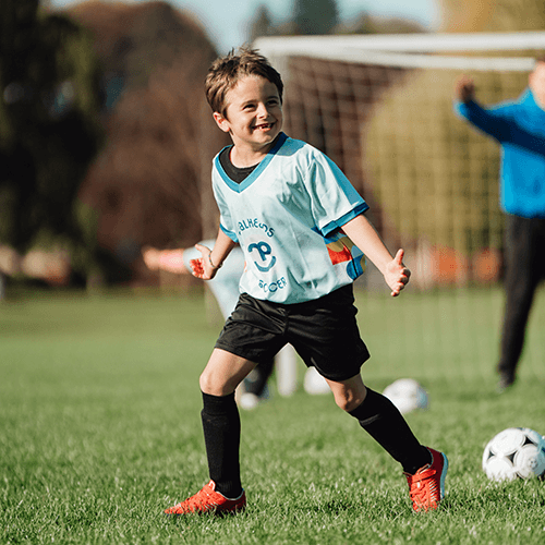 soccer boy celebrating pedalheads goal