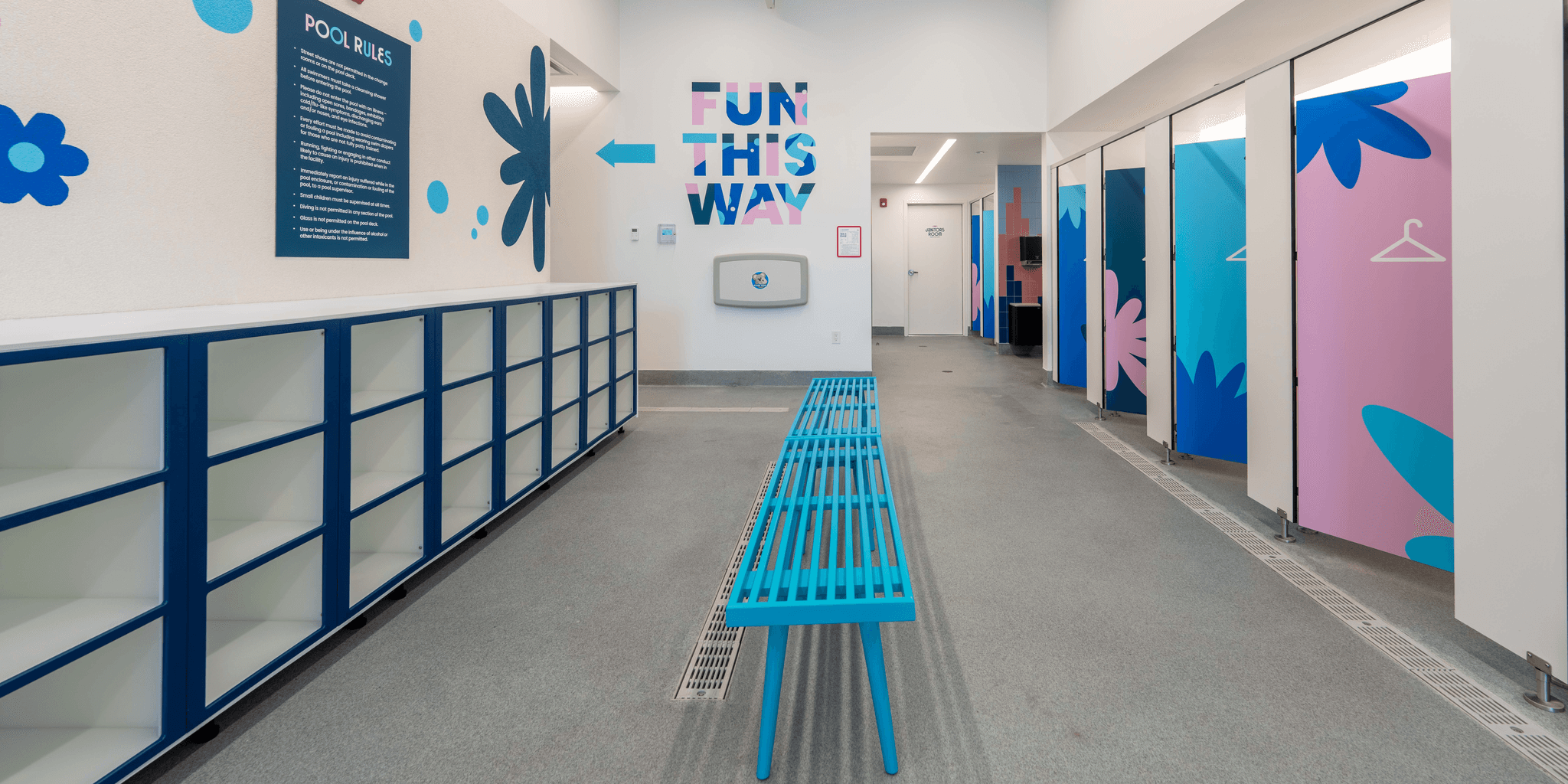 changeroom facilities 2 at Pedalheads pool port coquitlam Fremont Village